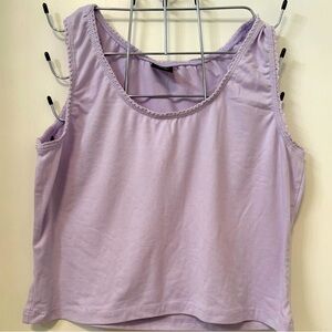 Cropped Lilac Lace Tank Top